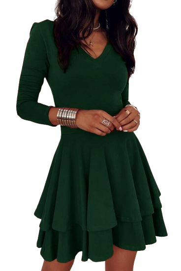 Elegancka mini sukienka z dekoltem Kyliana, zielona