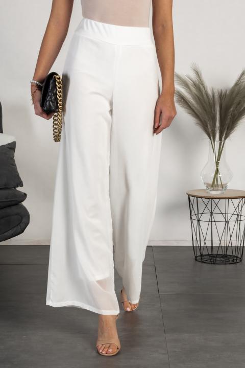 Eleganckie długie spodnie Veronna, białe