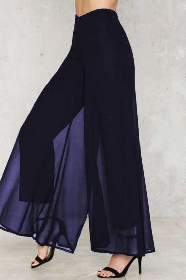 Eleganckie długie spodnie Veronna, granatowe