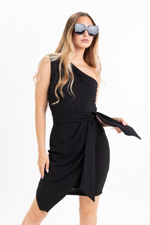 Elegancka mini sukienka na jedno rąmie Ireland, czarna