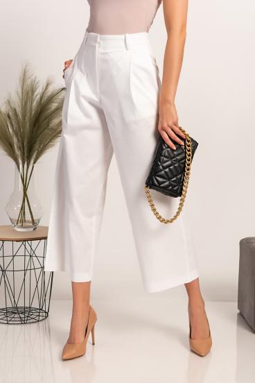 Eleganckie spodnie z szerokimi spodniami Mancha, białe