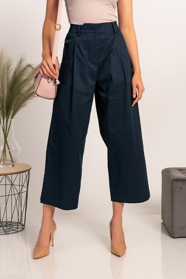 Eleganckie spodnie z szerokimi spodniami Mancha, granatowe