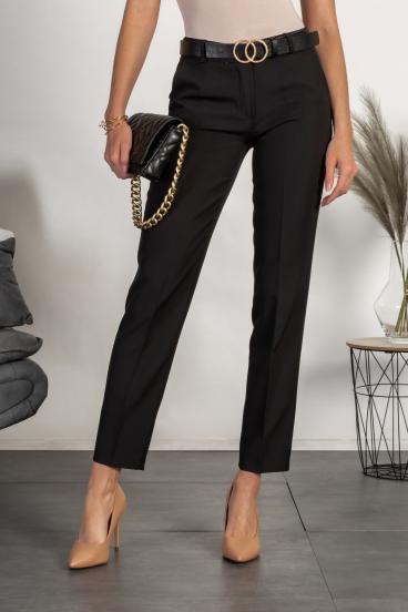 Eleganckie długie spodnie Tordina, czarne