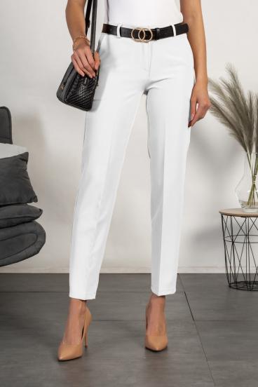 Eleganckie długie spodnie Tordina, białe