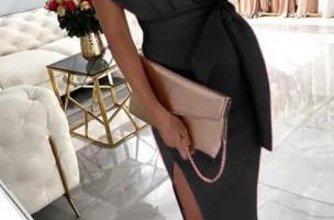 Elegancka sukienka midi Triona, czarna
