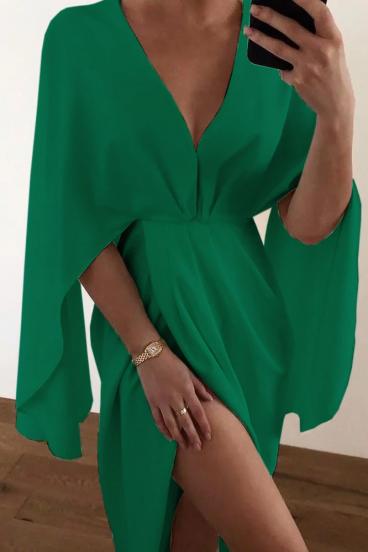 Elegancka mini sukienka z rozcięciem Coccolia, zielona