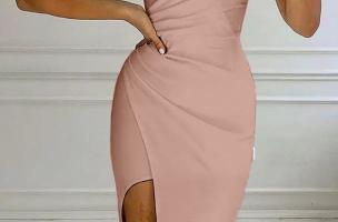 Elegancka mini sukienka Gerata, różowa