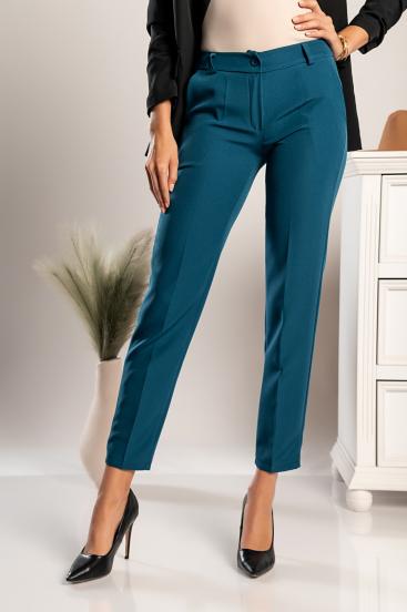 Eleganckie długie spodnie z prostymi spodniami Tordina, Petrol