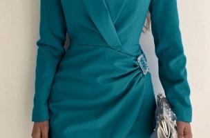 Elegancka mini sukienka Farna, jasnoniebieska