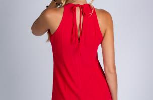 Elegancka mini sukienka z falbanami Alexus, czerwona