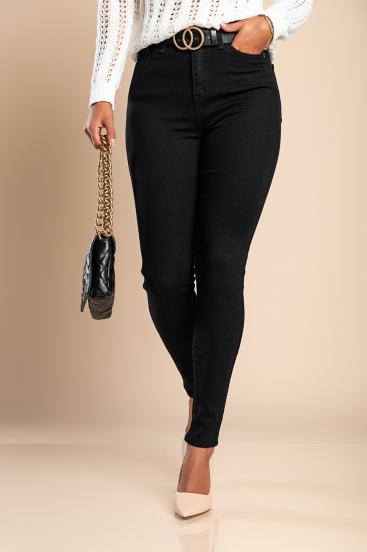 Elastyczne jeansy z obcisłymi spodniami, czarne