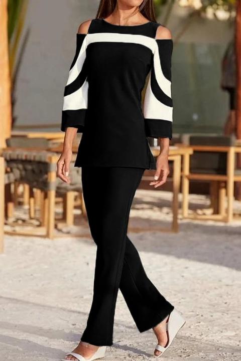 Elegancki komplet koszulka i spodnie w kolorze czarnym