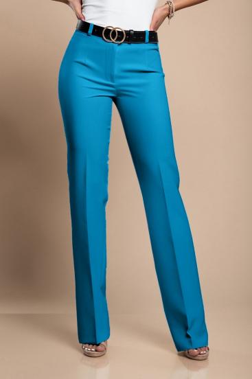 Eleganckie długie spodnie z prostymi nogawkami, jasnoniebieskie