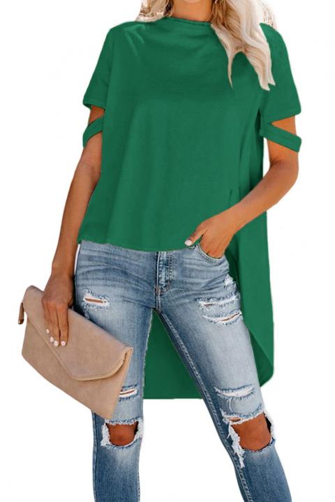 Asymetryczna krótka koszulka Vebtura, zielona