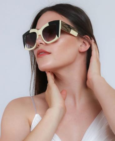 Dwukolorowe okulary przeciwsłoneczne ART2175, czarno-białe