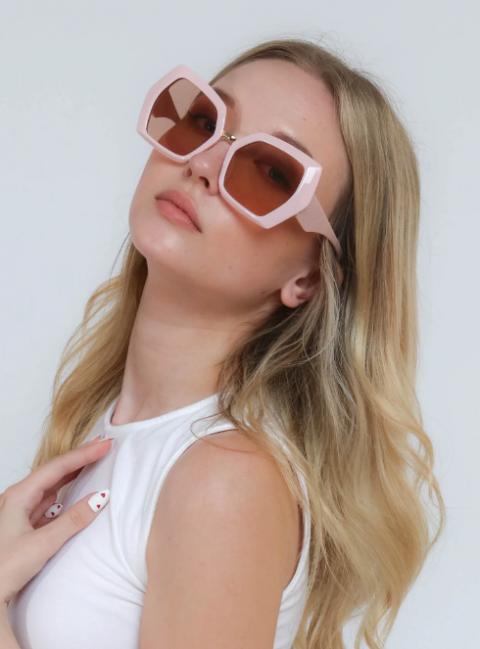 Modne okulary przeciwsłoneczne, ART2178, różowe