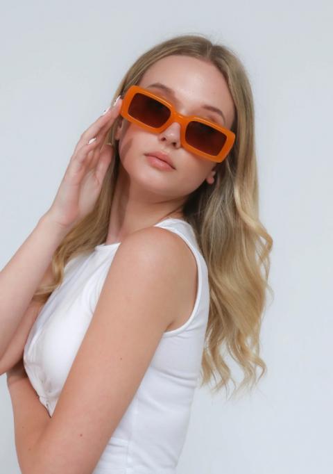 Modne okulary przeciwsłoneczne, ART2167, pomarańczowe