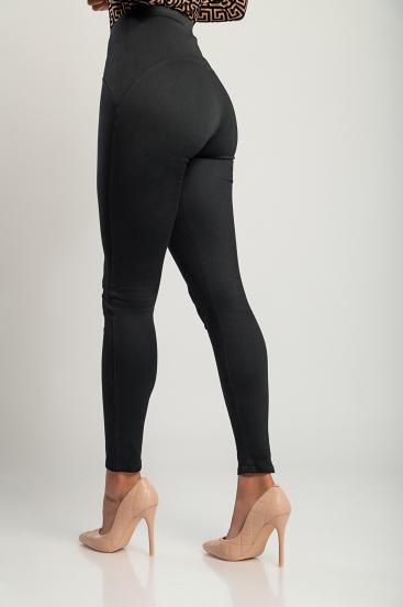 Modne legginsy imitujące dżinsy, w kolorze czarnym