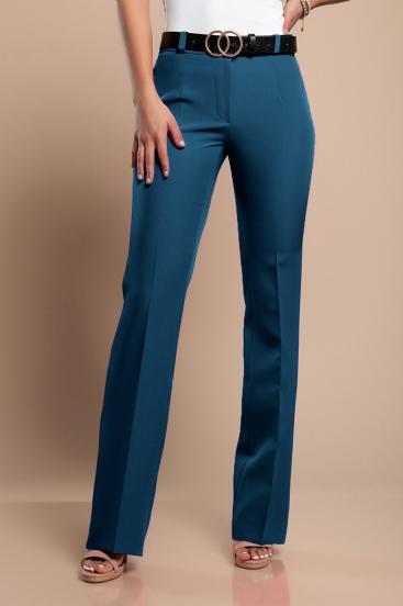 Eleganckie długie spodnie z prostymi spodniami, kolor benzyny