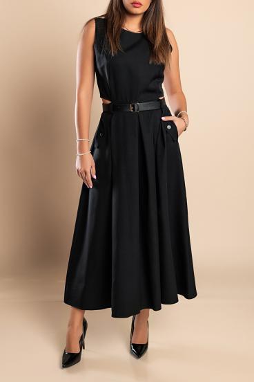 Sukienka maxi z wycięciami, czarna