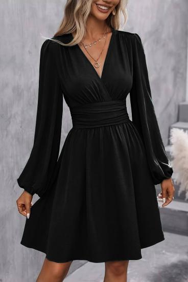 Sukienka midi z gumką w pasie, czarna