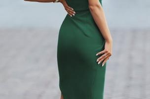 Elegancka sukienka mini Marettima, zielona