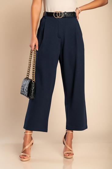 Eleganckie spodnie z prostymi spodniami, kolor niebieski