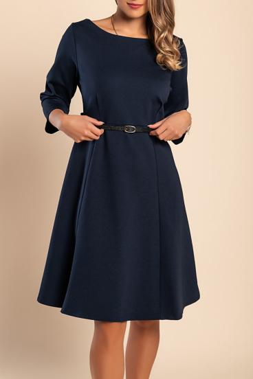 Elegancka sukienka mini z paskiem w kolorze niebieskim