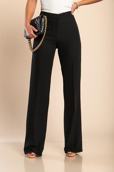 Eleganckie długie spodnie z prostymi spodniami, czarne