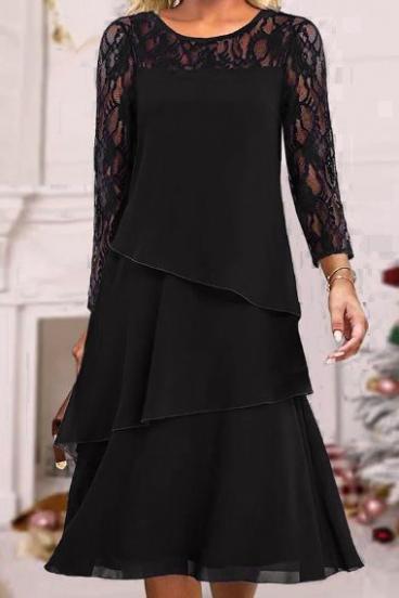 Elegancka sukienka z koronką w kolorze czarnym
