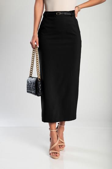 Elegancka spódnica midi w kolorze czarnym