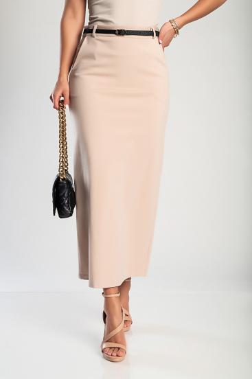 Elegancka spódnica midi w kolorze beżowym