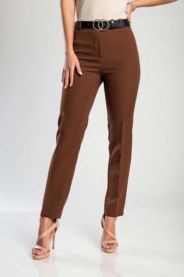 Eleganckie długie spodnie w kolorze brązowym