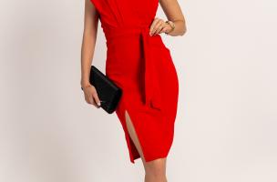 Elegancka sukienka midi Triona, czerwona