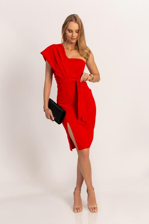 Elegancka sukienka midi Triona, czerwona