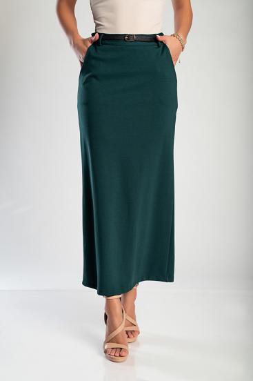 Elegancka spódnica midi w kolorze ciemnej zieleni