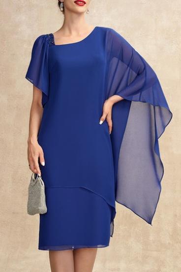 Elegancka sukienka midi z cekinami w kolorze niebieskim