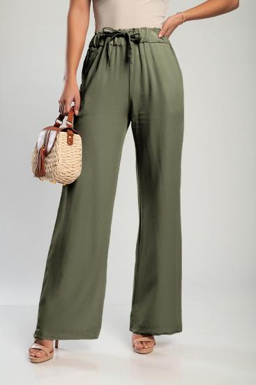 Eleganckie długie spodnie Alamos w kolorze oliwkowym