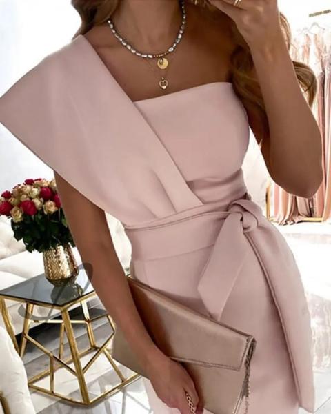 Elegancka sukienka midi Triona, jasnoróżowa