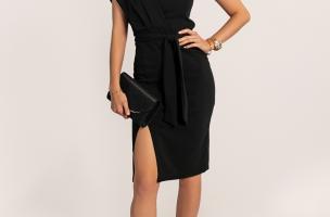 Elegancka sukienka midi Triona, czarna