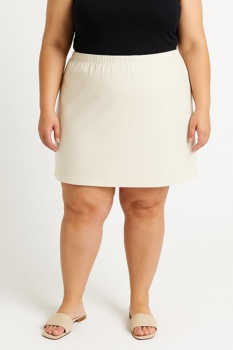 Elegancka spódnica plus size, kremowa