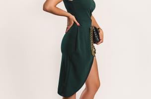 Elegancka sukienka mini Marettima, zielona