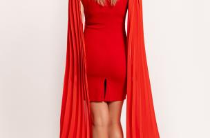 Elegancka mini sukienka slim fit Marseila, czerwona