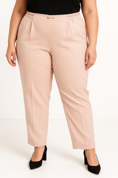 Eleganckie spodnie plus size, kremowe