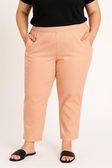 Eleganckie spodnie plus size, morelowe