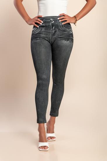 Legginsy z nadrukiem, czarne