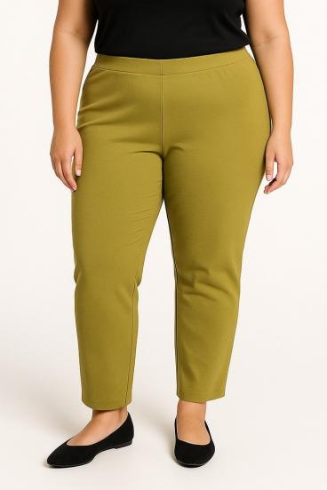 Eleganckie spodnie plus size, jasnozielone