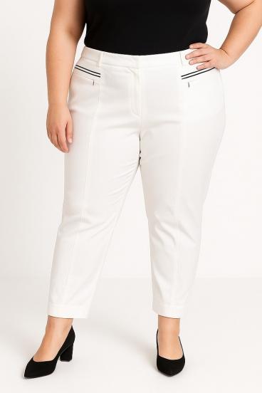 Eleganckie spodnie plus size, białe