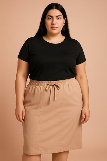Spódnica plus size, beżowa