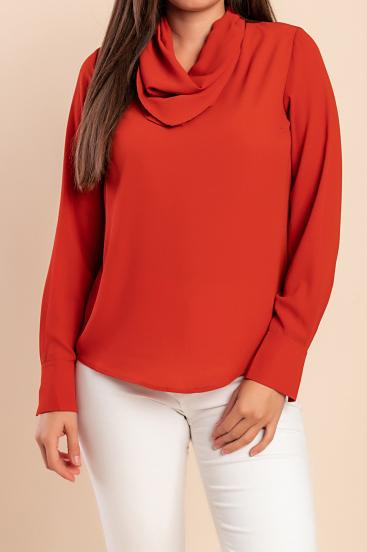 Elegancka bluzka, ceglana